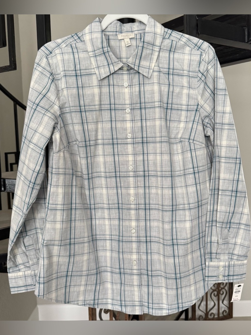 NWT Talbots Classic Pattern Plaid Long Sleeve Shirt